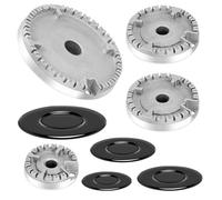 omolly 4 pcs Gas Oven Stove Cap Kit, Cooker Hob Burner Complete Set, Universal Cooker Hob Gas Burner Cap, Cooktop Replacement Parts Range Replacement Burners, Gas Range Burner Crown Flame Cap Set