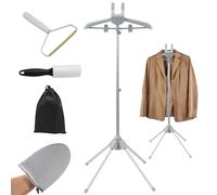 omolly Folding Clothes Steamer Stand, Adjustable Steaming Rack with Ironing Gloves & Hair remover & Hair Removal Brush, Steam Iron Stand, Telescopic Garment Steamer Hanger for Steam Ironing Steamer