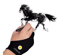 Omonic 2 Pack Free Size Anti fouling Tablet Drawing Glove Artist Art Glove for Light Box, Graphic Tablet, Pen Display and iPad Pro Pencil Black