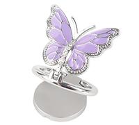 Omorro Phone Ring Holder Finger Kickstand, Bling Metal Cute Butterfly Cell Phone Ring Stand Grip Turns 360° Rotation Adjustable Sparkle Phone Grip Compatible with iPhone, Samsung, All Smartphone