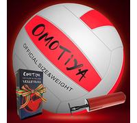OMOTIYA Light Up Volleyball, Glow in The Dark LED Volleyball, Much Brighter, Great Volleyball Gift for Boys, Official Size 5 with Installed Batteries and Pump,White