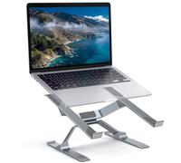 OMOTON Aluminium Laptop Stand, Adjustable Notebook Stand with Ventilation, Ergonomic Detachable Laptop Riser, Compatible with MacBook and all laptops (12-17.3 inches)