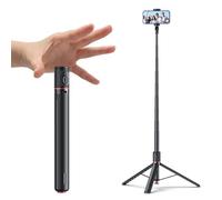 OMOTON Automatic Selfie Stick Tripod, 69" Auto Pop Open Mobile Phone Tripod with Magnetic Bluetooth Remote, Aluminum Extendable Selfie Stand, Ideal for Travel, Video Recording, Live Streaming, Black