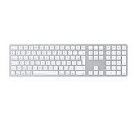 OMOTON Bluetooth Keyboard for Mac, Multi-Device Rechargeable Wireless Keyboard with 3 Bluetooth Channels for Apple Mac Pro/Mini, MacBook Pro/Air, iMac Pro, French AZERTY, Silver