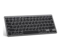OMOTON Bluetooth Wireless Keyboard for iOS Compatible with iPad Pro/Air/Mini, iPhone and More, UK QWERTY Keyboard Layout, Space Grey
