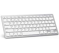 OMOTON Bluetooth Wireless Keyboard for iOS Compatible with New iPad 10.2/10.9-inch iPad Air 4/3, iPad Pro 12.9/11, iPad Air/Pro/Mini, iPhone and More, QWERTY, Silver