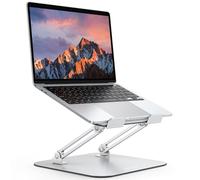 OMOTON Laptop Stand for Desk, Ergonomic Metal Adjustable Laptop Stand, Laptop Holder Riser with Cooling Function, Computer Stand Compatible with MacBook and All Laptops (10-17.2 inch), Silver