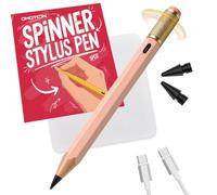 OMOTON SP02 Stylus Pen for iPad, Fidget Spinner, No Bluetooth Required, Palm Rejection & Tilt Sensitivity, Pencil for Apple iPad 6-11th Gen, Pro 12.9/11/13 Inch M4, Air 3/4/5/M2/M3, Mini 5/6, Pink