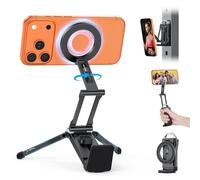 OMOTON TP02 360°Rotating for MagSafe Tripod, Ultralight 158g Portable Aluminum Magnetic Phone Tripod for iPhone 17/16/15/14 Pro Max Air, Phone Stand Fits Vlog, Gym, Travel Accessories, Black