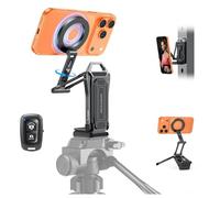 OMOTON TP02 Pro BT Magnetic Tripod with Bluetooth Remote, with 1/4" Screw & Arca Swiss Plate, Back Magnet, 360° Rotating for MagSafe Tripod, for iPhone 12-17 Series, Essentials for Gym & Vlogging