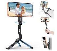 OMOTON TP03 360°Rotating for MagSafe Tripod, Ultra Slim 12mm Magnetic Phone Tripod with 1/4" Screw & Hook, for iPhone 17/16/15 Pro Max Air, Foldable Phone Stand for Vlog, Gym, Travel Accessories