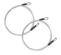 OMOTOOL Safety Cable Lock (2 Pack) 3mm Braided Stainless Steel Tether Lanyard Luggage Lock Safety Cable Wire