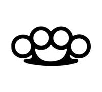 OMOZX Brass Knuckles Vinyl Decals - Black & Silver Car Stickers (17x7cm) | Waterproof Creative Car Styling Accessories(Black)