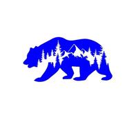 OMOZX Brown Bear Forest Mountains Car Sticker Personality Car Vinyl Decal Accessories(Blue,24x12cm)