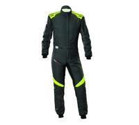 Omp - First Evo Race Suit, FIA 8856-2018, Comfort and Breathability, Anthracite/Fluo Yellow, Size 60