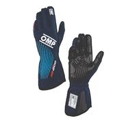 OMP Racing FIA Approved One EVO FX Driving Gloves, Single Layer, Flame Retardant Fabric, Navy, Medium, Pair