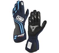 OMP Racing Gloves One EVO-X MY24 FIA 8856-2018 Navy/Cyan, Small