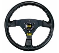 OMP Racing GP 3 Spoke Flat Dish Steering Wheel, Black - 330mm Diameter