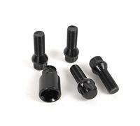 OMP SET 4 ANTI-THEFT RIM BOLTS M12X1.25 THREADED LENGTH 28MM CONICAL SHAPE, Black/White