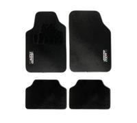 OMP Speed Black Car Mats Set 4 Pieces -Carpet Universal Car Mats Non-Slip with Yellow Logo