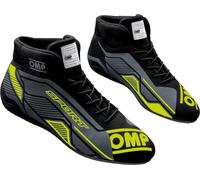 OMP Sport FIA 8856-2018 Suede Racing Motorsport Shoes Black-Yellow