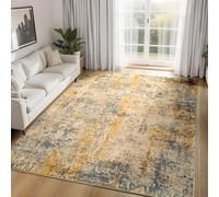 Ompaa Living Room Rug 5x7 Beige Area Rug Machine Washable Boho Rug Non Slip Abstract Vintage Indoor Large Rugs for Bedroom, Classroom, College Dorm, Farmhouse, Dining Room, Kids Playroom