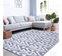 Ompaa Ultra Soft Shaggy Rugs Memory Foam Bedroom Carpet, Grey 4 x 6 Feet, Plush Geometric Textured Area Rugs for Living Room Couch Dorm Bedside Kids Girls Teens Room Nursery Decor Floor Mat