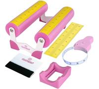 OMPERIO Cup Cradle for Crafting Tumbler, Foam Cup Holder with Felt Edge Squeegee to Apply Vinyl Decals, Fully Assembled with Measurements for Cups, Bottles (White-Pink). Designed in USA by OMPERIO®