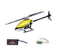 OMPHOBBY M1 V1 RC Helicopter for Adults - Relaunched High-Performance 3D Remote Control Helicopters, SFHSS/DSM/S-BUS Compatible Mini Drone with Dual Brushless Motors BNF No Controller Yellow