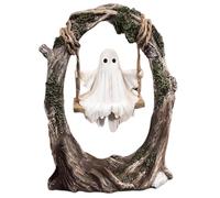 Ompinda Swinging Ghost on Tree, Funny Halloween Swinging Ghost Desktop/Bookshelf/Garden Resin Ornament