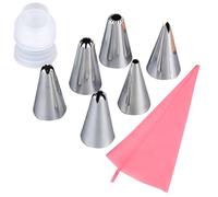 omplete Icing Piping Kit for Bakers: 8-Piece Set with 6 Stainless Steel Tips, Reusable Bags, Coupler & Ties, Essential Baking Tools for Cupcake & Cake Decorating
