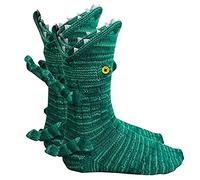 Ompvor Knit Crocodile Novelty Unisex Animal Pattern Funky Socks - 3D Shark Shape Christmas Floor Socks, Winter Warm Thick Wool Soft Casual for Women Men