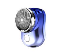 ompvor Mini-Shave Portable Electric Shaver, Electric Razor for Men,Pocket Size Mini Shaver, USB Rechargeable Portable one-Button Operation and Space Saving, Travel Essentials, Home, Blue