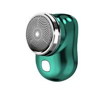 ompvor Mini-Shave Portable Electric Shaver, Electric Razor for Men,Pocket Size Mini Shaver, USB Rechargeable Portable one-Button Operation and Space Saving, Travel Essentials, Home (Green), 1.0 count
