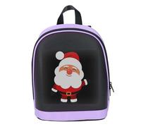 Omquot 10.2 x 4.7 x 11.8in LED Backpack 64x64 Dot Array Full Color Programmable Screen Backpack Customizable Text Animation Image Purple Frame