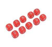 Omquot 16mm Number Dice, Durable Learning Aid for Classroom, Board Games in Number Lesson, 20 Pieces for Board Games and Teaching (Red)