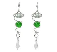 Omquot 2 Pieces Spiral Crystal Boule Tail Acneshing Spinner Stabilizer Stainless Steel Spiral Gags Wind for the Outside (Green)