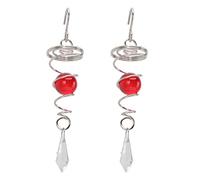 Omquot 2 Pieces Spiral Crystal Boule Tail Acneshing Spinner Stabilizer Stainless Steel Spiral Gags Wind for the Outside (Red)