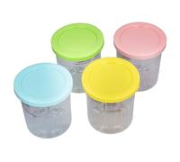 Omquot 4 Pcs Exquisite Wave Pattern Ice Cream Pint Containers with Lids for Home Pint Replacement Cream Pint Containers Large Volume Storage Cups for Use