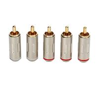 Omquot 5pcs Male Plug Adapter, Durable High Strength Metal Audio Cable Adapters for Automotive and Home Use