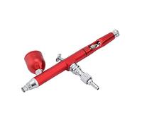 Omquot Airbrush Gun, Double Action Airbrush 0.3mm Nozzle 15-60PSI for Inks Dyes Acrylic (Red)