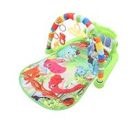 Omquot Baby Gymnastics Music Piano Activity Mat for Sensory Learning of Infants, Soft Touch Fitness Mat for Newborns, 29.1 x 22 inches (Dinosaur Pattern Pedal Piano Green)