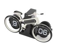 Omquot Bicycle Rocking Clock, Battery Operated Retro Vintage Folding Desk Clock Mechanical for Home and Office (White)