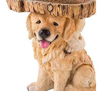 Omquot Bird Feeder, Intriguing Bird Bath Statue Ornaments Portable Resin for Yard