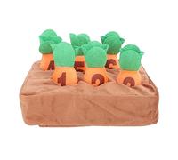 Omquot Carrot Shaped Plush Dog Toy, Interactive Enrichment Toy Bite-Resistant for Kids, Brown Green Orange 9.1 x 7.1 x 2.4 Inches