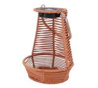 Omquot Elegant Outdoor Solar Lantern Rattan Hanging Lantern for Patio, Balcony, Gardens, Solar Powered Eco Light for 8-10 Hours, 24.1 x 18.3 cm (Brown)