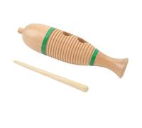 Omquot Guiro Wooden Fish Shape Latin Percussion Instrument for Children Size 20 x 6 cm Great for Learning Music Christmas Party