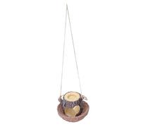 Omquot Hanging Bird Feeder Tree Stump Shaped Resin Birdwatching Feeding Station for Garden Backyard Patio