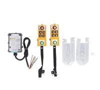 Omquot Industrial Crane Remote Control with Lock Double Handles for Electric Hoists and Machinery DC24V Water and Oil Resistant Set of 2
