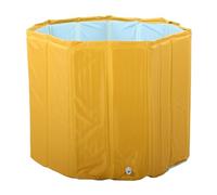 Omquot Inflatable Bathtub for Adult, 80x65cm Foldable Portable Bath Tub with Premium PVC Material, for Family Bathroom SPA Soaking Relaxation (Yellow)